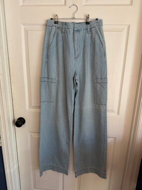 Joe's The Petra Jeans Light Blue Wide-Leg Cargo Patch Pocket Jeans Sz 29. Box39